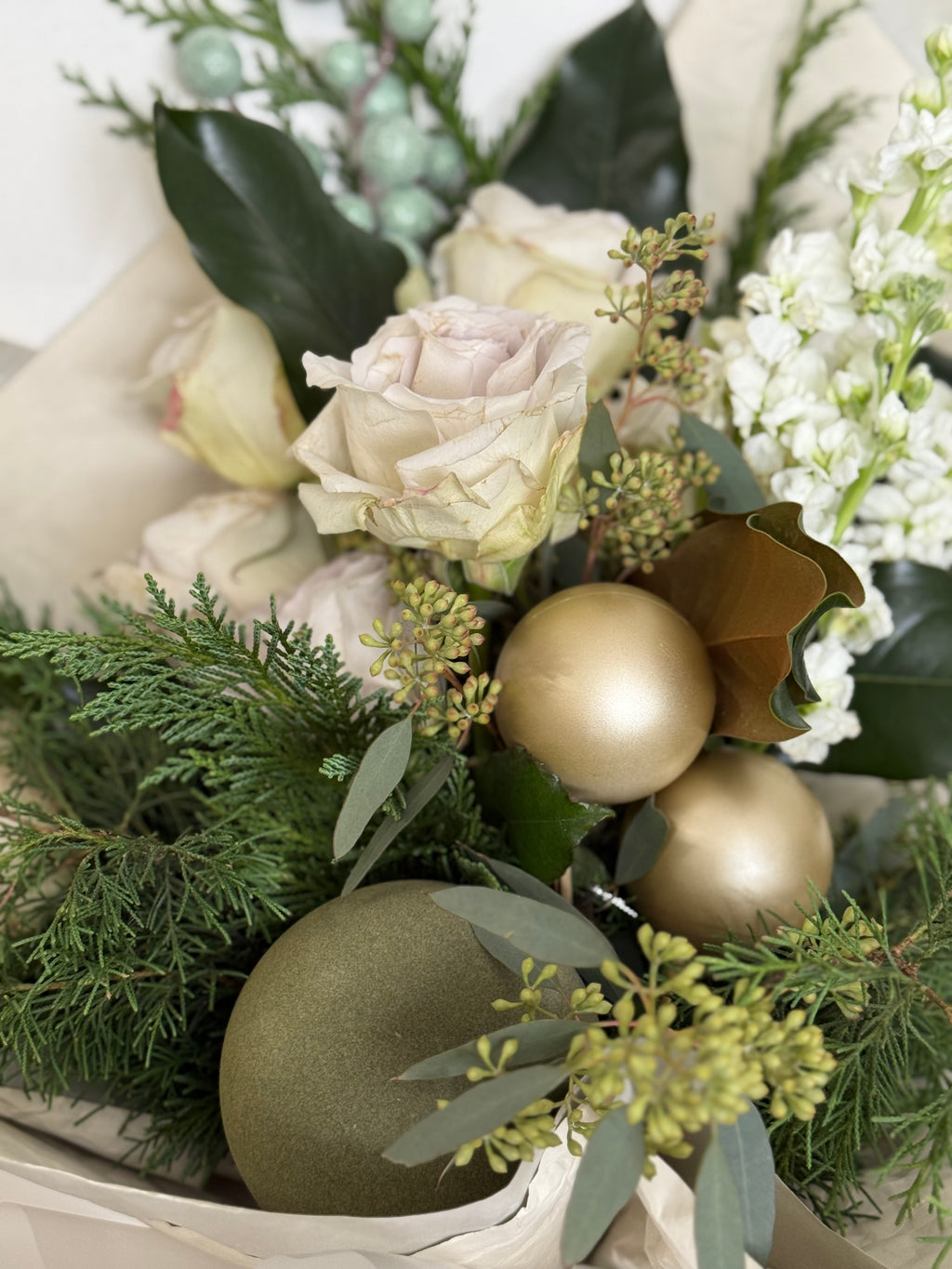Winter Evergreen Hand-Tied Bouquet