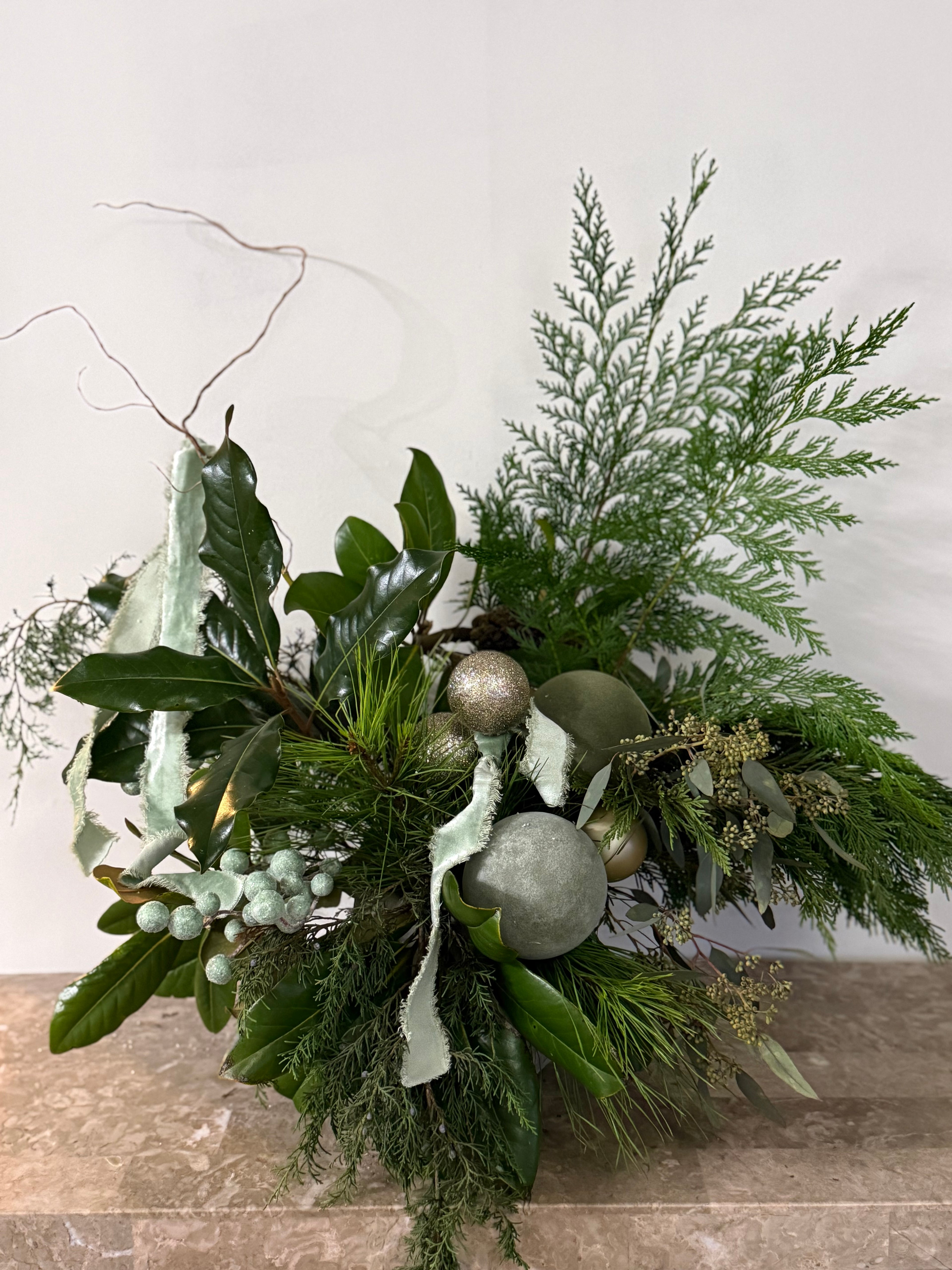 Winter Evergreen Arrangment