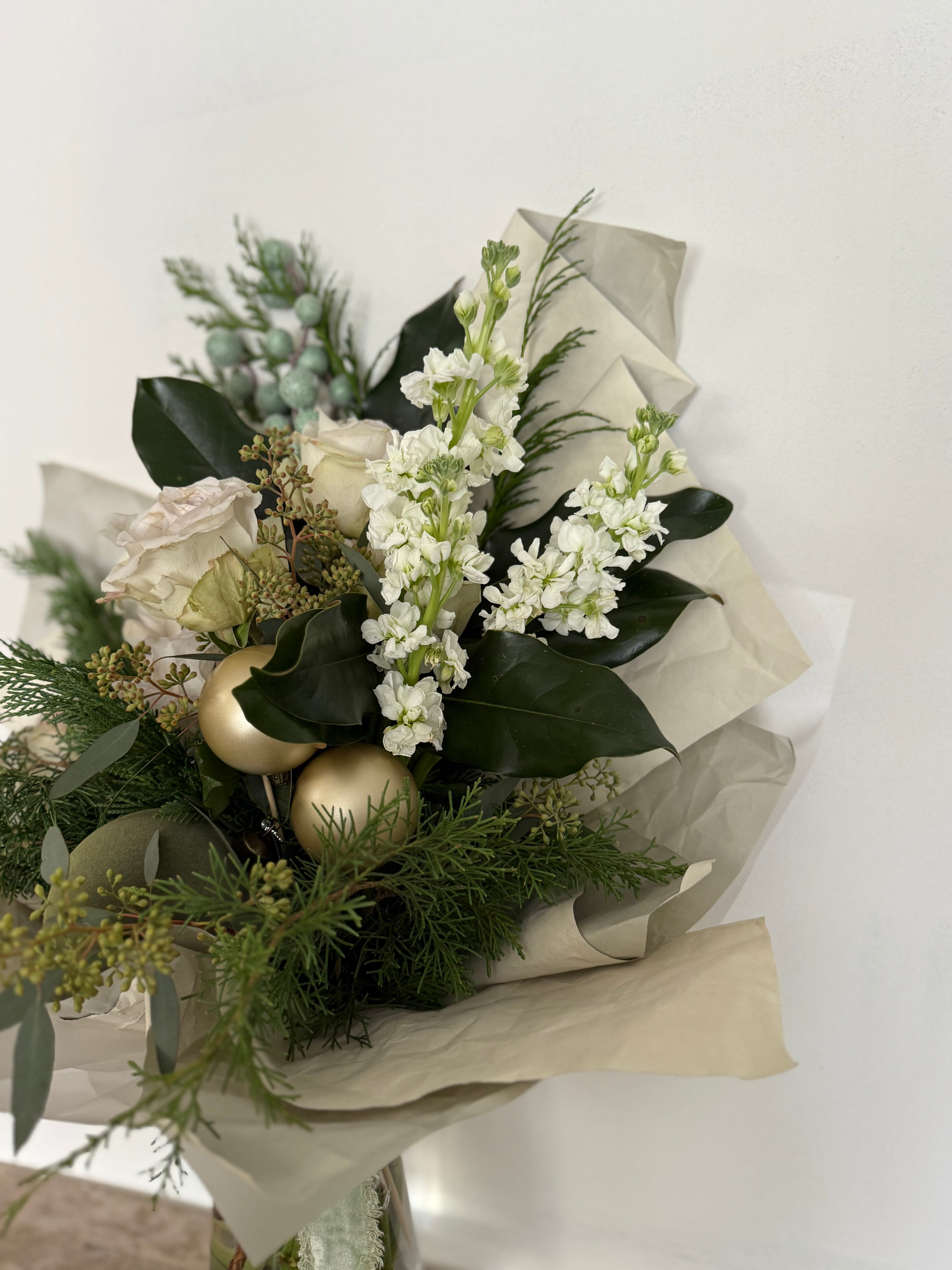 Winter Evergreen Hand-Tied Bouquet